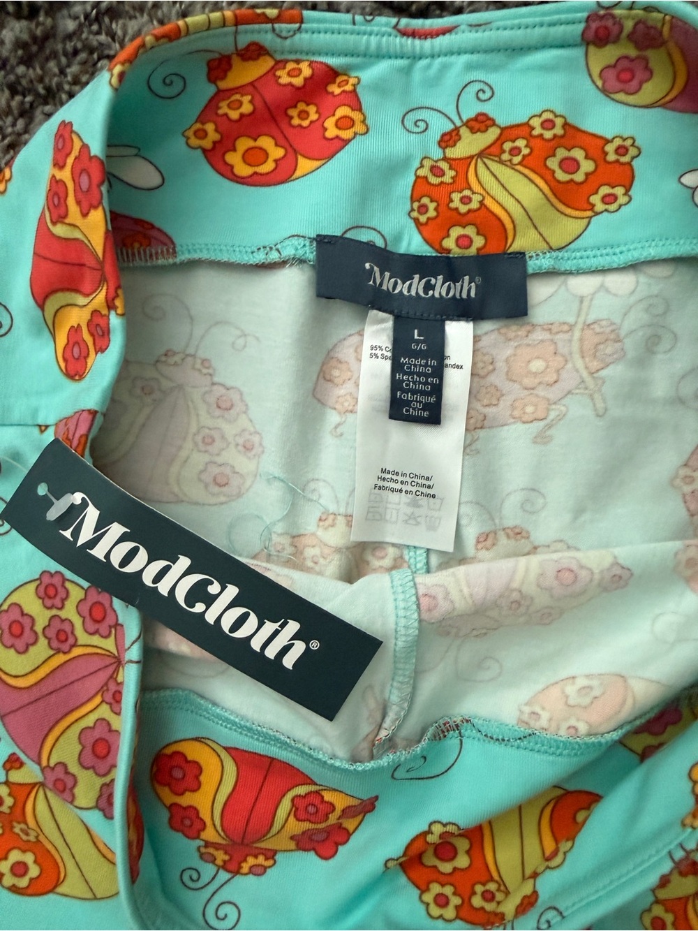 Cotton Ladybug Print Bike Shorts - Picture 3 of 3